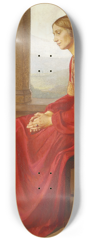 Christian Bang - Kvinde i rd kjole siddende p en terrasse i et italiensk landskab 8.25 inch art skate deck Christian Bang - Kvinde i rd kjole siddende p en terrasse i et italiensk landskab 8.25 inch art skate deck