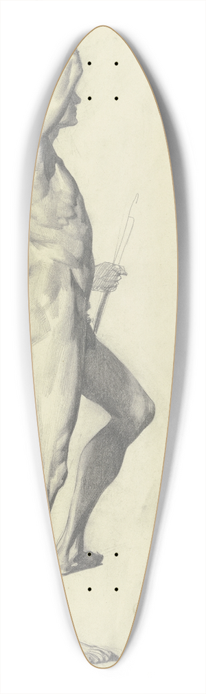 Karl Stauffer-Bern - Male nude, standing 39.3 inch art pintail longboard deck