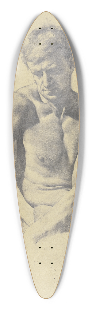 Karl Stauffer-Bern - Male semi-nude 39.3 inch art pintail longboard deck