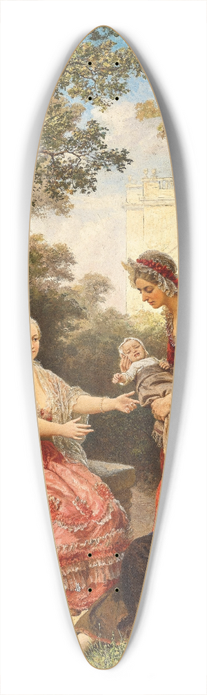Karl von Blaas - Empress Maria Theresa Taking Care of the Infant of a Poor Woman in the Garden of Schnbrunn Palace 39.3 inch art pintail longboard deck