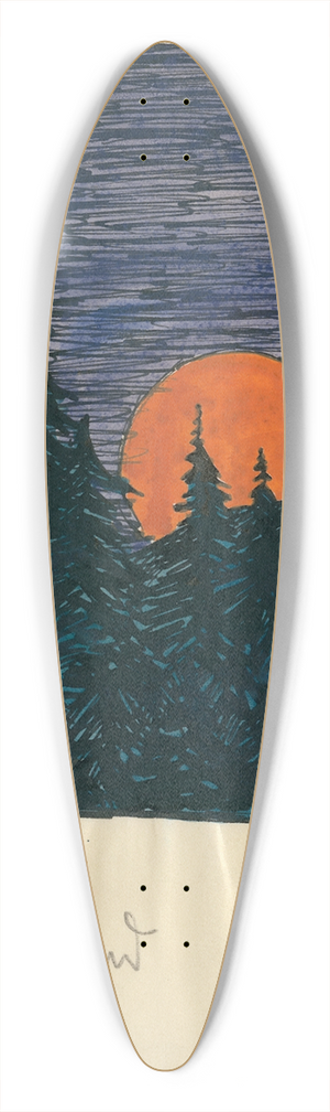 Karl Wiener - Aufgehender Mond 39.3 inch art pintail longboard deck