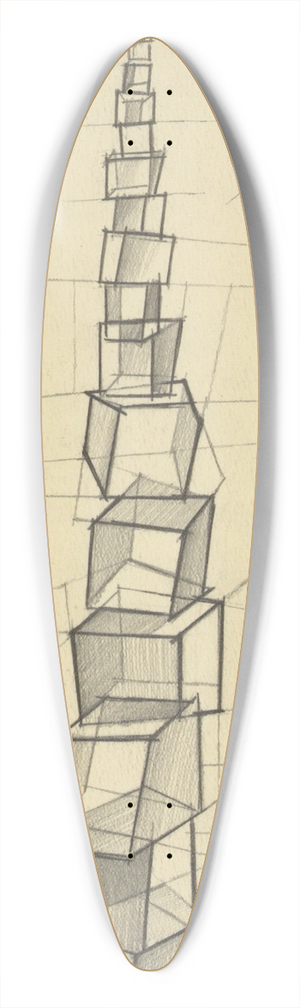 Karl Wiener - Die Wrfelsule 39.3 inch art pintail longboard deck