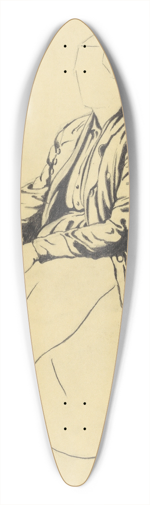 Karl Wiener - Einzelfigur (Skizze sitzende Frau) 39.3 inch art pintail longboard deck