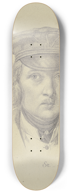 Christian Ernst Stlzel - Selbstbildnis des Knstlers 8.25 inch art skate deck