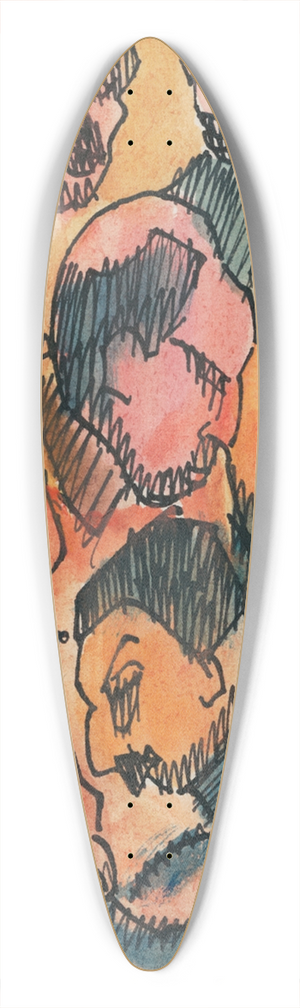 Karl Wiener - Idiotie 39.3 inch art pintail longboard deck