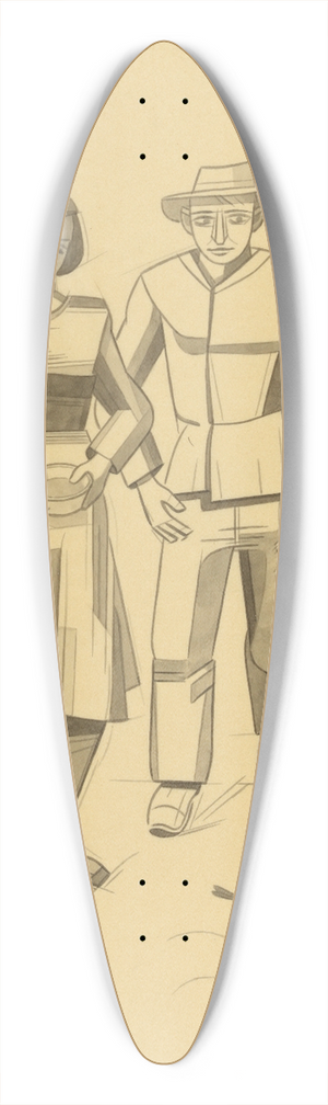 Karl Wiener - Lndliches Idyll 39.3 inch art pintail longboard deck