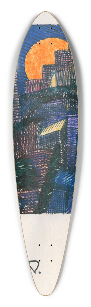 Karl Wiener - Mond 39.3 inch art pintail longboard deck