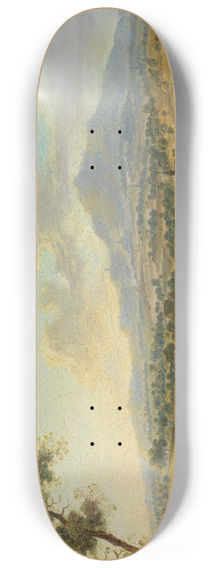 Christian Georg Schtz the elder - Eine hgelige Flusslandschaft mit Marktfahrern und Anglern 8.25 inch art skate deck Christian Georg Schtz the elder - Eine hgelige Flusslandschaft mit Marktfahrern und Anglern 8.25 inch art skate deck