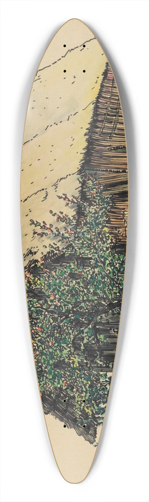 Karl Wiener - Ohne Titel (Holzscheune) 39.3 inch art pintail longboard deck