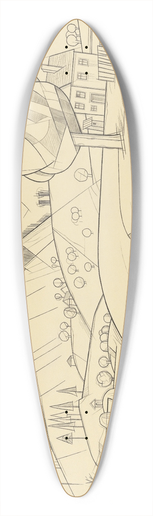 Karl Wiener - Ohne Titel (Landschaft) 39.3 inch art pintail longboard deck