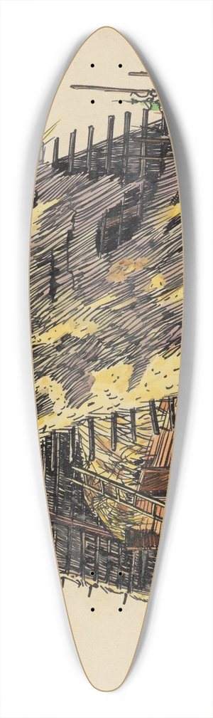 Karl Wiener - Ohne Titel (Scheune mit Stroh) 39.3 inch art pintail longboard deck