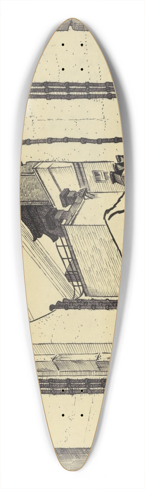 Karl Wiener - Ohne Titel (Stadthuser) 39.3 inch art pintail longboard deck