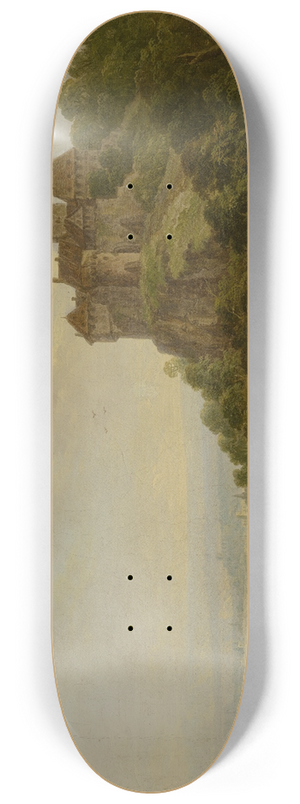 Christian Georg Schtz the elder - Landscape with Castle 8.25 inch art skate deck