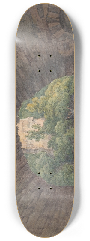 Christian Georg Schtz the Younger - A Young Couple Viewing Ruins near Bingen 8.25 inch art skate deck