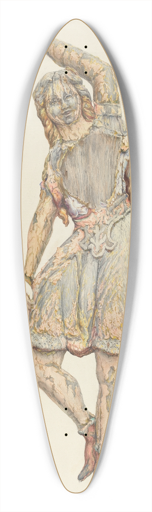Katharine Merrill - Circus wagon figure  dancing girl 39.3 inch art pintail longboard deck