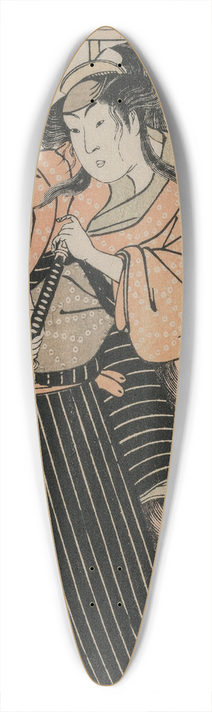 Katsukawa Shun'ei - Actor Iwai Hanshiro IV as a Young Woman with a Sword 39.3 inch art pintail longboard deck