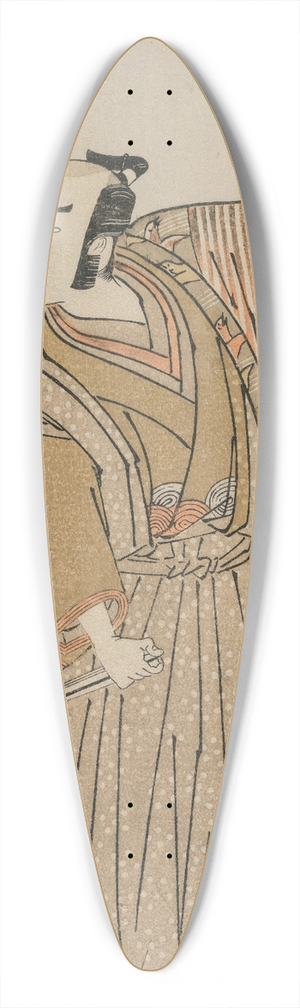 Katsukawa Shunsh - Ichimura Uzaemon IX as Soga no Juro 39.3 inch art pintail longboard deck