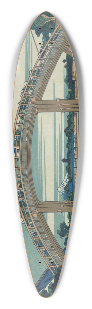 Katsushika Hokusai - Fukagawa mannenbashi shita 39.3 inch art pintail longboard deck