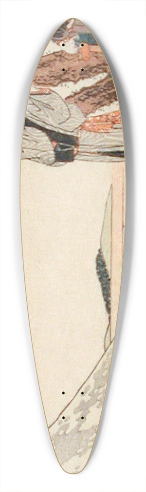 Katsushika Hokusai - Hara. 3 ri and 6 ch to Yoshiwara 39.3 inch art pintail longboard deck