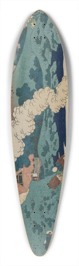 Katsushika Hokusai - Poem by Kakinomoto no Hitomaro, from the series One Hundred Poems by One Hundred Poets Explained by an Old Nurse 39.3 inch art pintail longboard deck