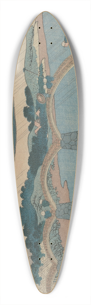 Katsushika Hokusai - The Brocade Bridge in Suo Province (from the series Curious Views of Famous Bridges in the Provinces) 39.3 inch art pintail longboard deck