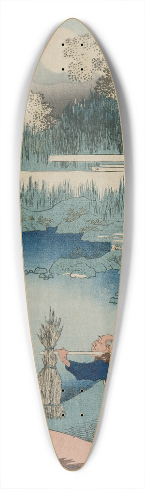 Katsushika Hokusai - The Rush Gatherer, from the series A True Mirror of Chinese and Japanese Poetry 39.3 inch art pintail longboard deck