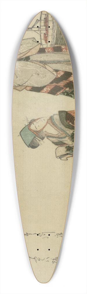 Katsushika Hokusai - Yoshiwara suzume 39.3 inch art pintail longboard deck