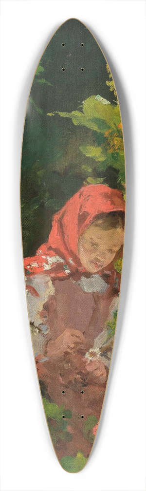 Kazimierz Alchimowicz - Girl in a forest 39.3 inch art pintail longboard deck