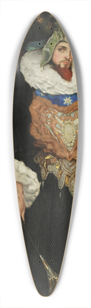 Kazimierz Stabrowski - Portrait of Bronisaw Brykner in fanciful costume 39.3 inch art pintail longboard deck