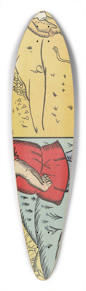 Kazimir Malevich - A Butcher Came Along To Lodz, We Said, good Day, Sir. Well, Radom Is Near Lodz, And Off He Went, His Backside Hurting. 39.3 inch art pintail longboard deck