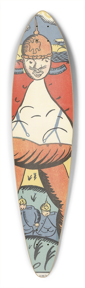 Kazimir Malevich - Look, Look, Near The Vistula. The German Bellies Are Swelling Up. So They Dont Feel So Good 39.3 inch art pintail longboard deck