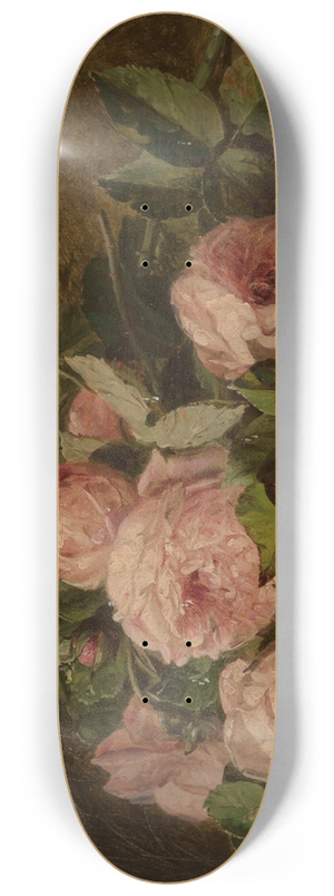 Adriana Johanna Haanen - Still life of roses on mossy ground 8.25 inch art skate deck Adriana Johanna Haanen - Still life of roses on mossy ground 8.25 inch art skate deck