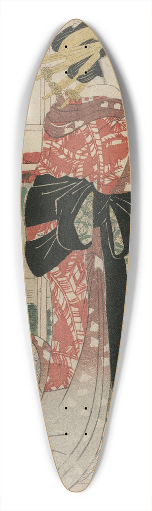 Kikukawa Eizan - The Courtesan Meizan of the Chojiya on a Balcony Overlooking the Sumida River 39.3 inch art pintail longboard deck