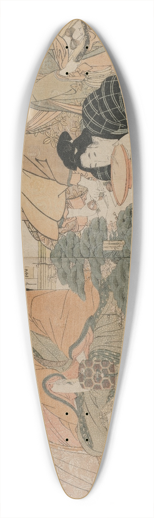 Kitagawa Tsukimaro - Picture of the First Visit to the Pleasure Quarters 39.3 inch art pintail longboard deck