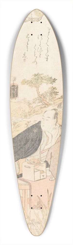 Kitagawa Utamaro - Enjoying the Cool in a Garden 39.3 inch art pintail longboard deck