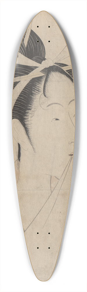 Kitagawa Utamaro - Head of Woman Holding Towel in Her Mouth 39.3 inch art pintail longboard deck