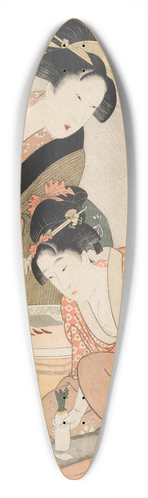 Kitagawa Utamaro - Preparing Raw Fish 39.3 inch art pintail longboard deck