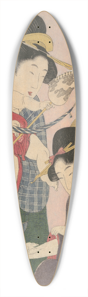 Kitagawa Utamaro - Rat and Horse 39.3 inch art pintail longboard deck