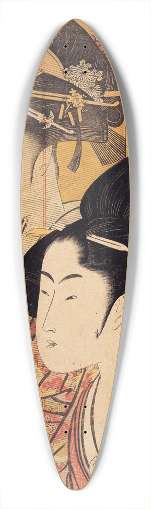 Kitagawa Utamaro - Two Beauties with Bamboo 39.3 inch art pintail longboard deck