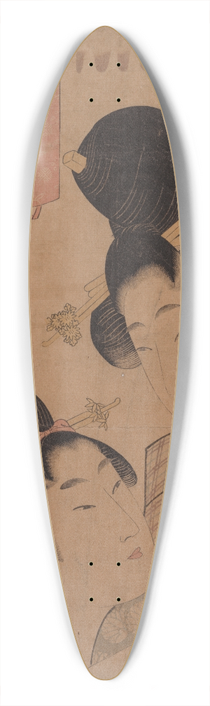 Kitagawa Utamaro - Two Courtesans 39.3 inch art pintail longboard deck