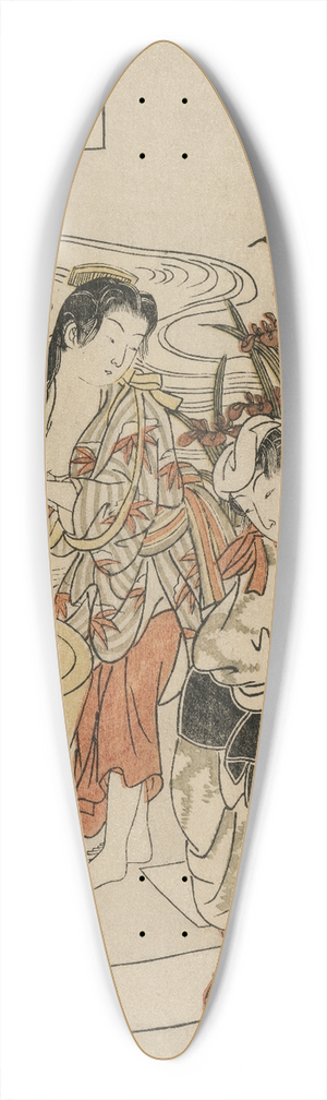 Kitao Shigemasa - The Chofu Tama River in Musashi Province (from the series The Six Tama Rivers of the Floating World) 39.3 inch art pintail longboard deck