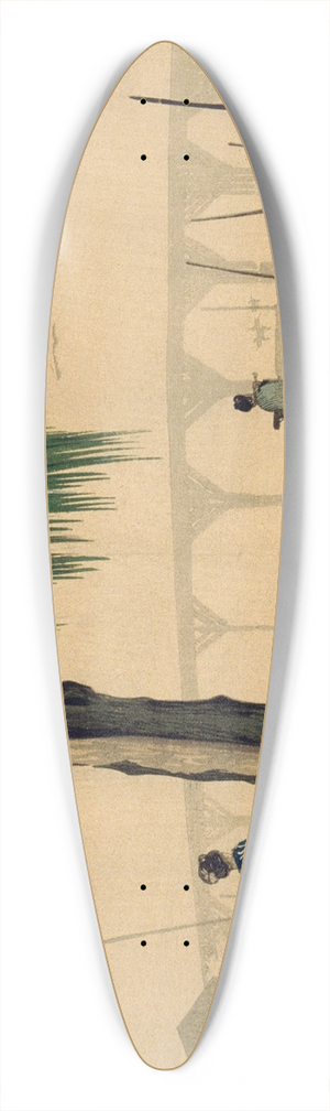 Kobayashi Kiyochika - Distant View of Rygoku from Motoyanagi Bridge 39.3 inch art pintail longboard deck