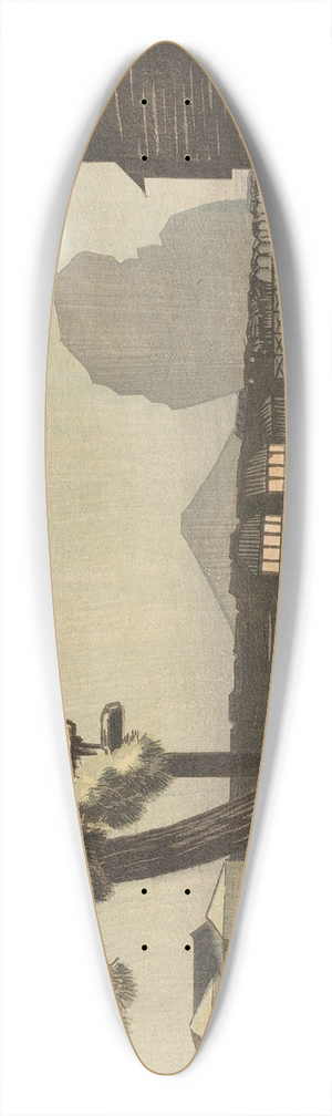 Kobayashi Kiyochika - Mt. Fuji at Dusk from Edo Bridge 39.3 inch art pintail longboard deck