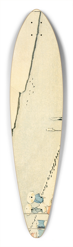 Kobayashi Kiyochika - Snow at Soto-Sakurada, Kasumigaseki 39.3 inch art pintail longboard deck