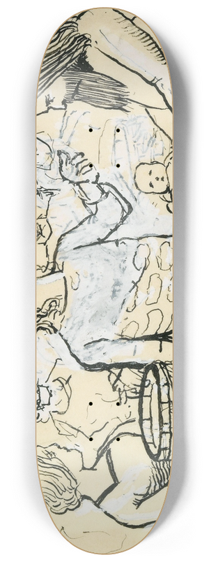 Christian Krohg - Forarbeid til illustrasjon til Hkon den godes saga i Snorre Sturlason, Kongesagaer, Kristiania 1899 8.25 inch art skate deck