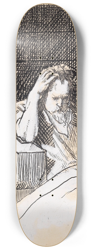 Christian Krohg - Hkon jarl ligger til sengs og grunner 8.25 inch art skate deck