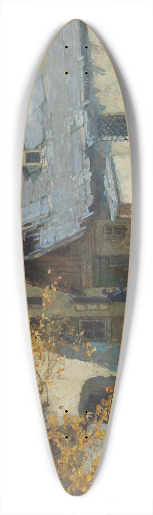 Konstantin Stoitzner - An old courtyard in Sievering 39.3 inch art pintail longboard deck