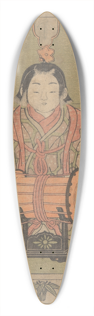 Korysai Isoda - Man with Drum 39.3 inch art pintail longboard deck