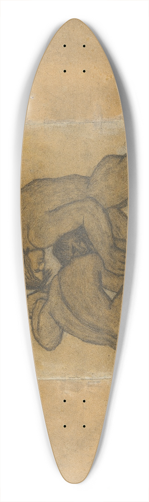 Kristjan Raud - Kalevipoeg ja Vanapagan 39.3 inch art pintail longboard deck