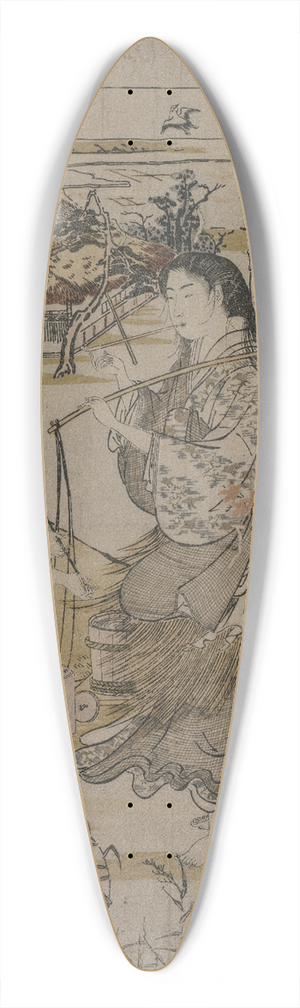 Kubo Shunman - Women with Salt Pails; The Noda Tama River in Mutsu Province, from an untitled series of the Six Tama Rivers 39.3 inch art pintail longboard deck